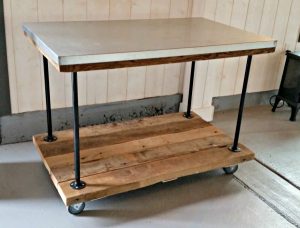 Kitchen cart with pipe
